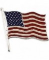 USA Flag Lapel Pin .925 Sterling Silver Large - CW1164VFDDP