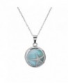 Sterling Natural Larimar Starfish Pendant