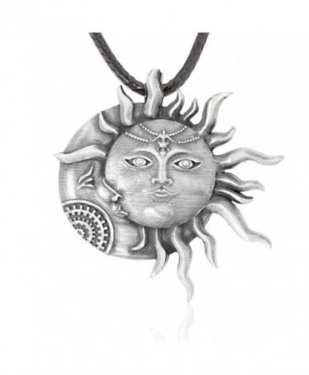 Dan's Jewelers Sun Moon Face Pendant Necklace- Fine Pewter Jewelry - CK182TD0KX8