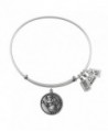Wind and Fire Queen Bee Charm Bangle Silvertone - CN11NZKM877