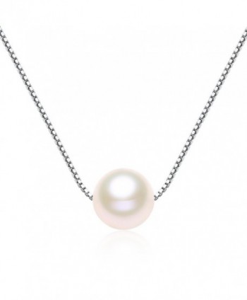 Single Pearl Necklace 7-8mm Freshwater Cultured Pearl 925 Sterling Silver Box Chain - VIKI LYNN - CH11DTEJYXF