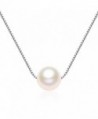 Single Pearl Necklace 7-8mm Freshwater Cultured Pearl 925 Sterling Silver Box Chain - VIKI LYNN - CH11DTEJYXF