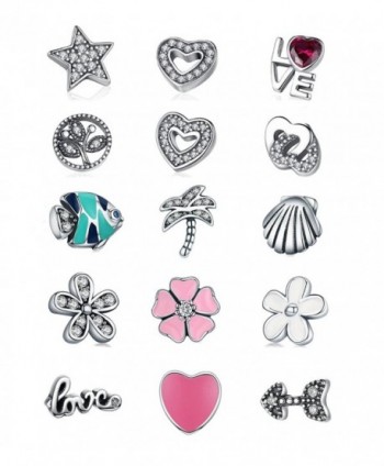 BAMOER 925 Sterling Silver Petite Memory Charms for Women Locket Neckalce - Ocean Charm - CL186ZGNLWR