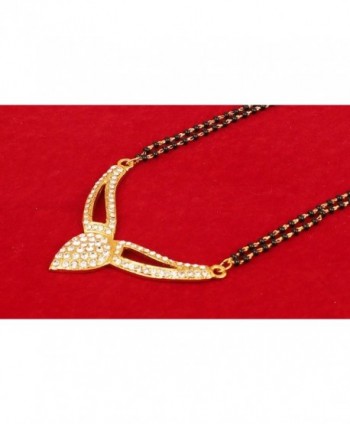 Touchstone bollywood rhinestones mangalsutra necklace in Women's Pendants