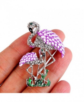 EVER FAITH Austrian Flamingo Silver Tone in Women's Brooches & Pins