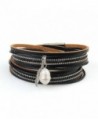 Genuine Leather Vintage Bracelet Jenia - leather bracelet-black - C7184438NG4