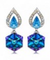KATE LYNN "Happy Cube" Earrings Gifts for Women and Girls Women Jewelry Bermuda Blue with SWAROVSKI Crystals - CR188CXK27C