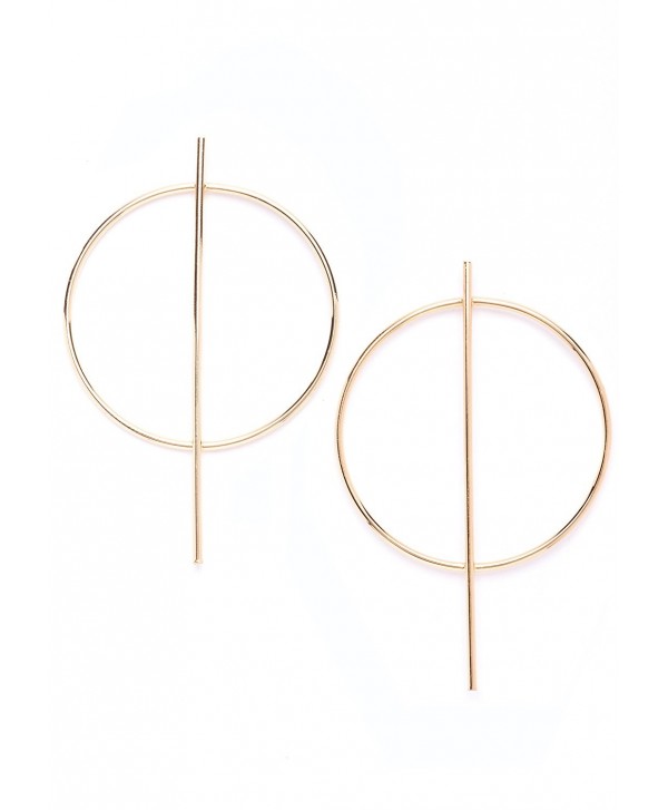 Hoop Earrings in Gold Color | Modern Bar Hoop Earrings nickel free - CF12MZ1E0Q4