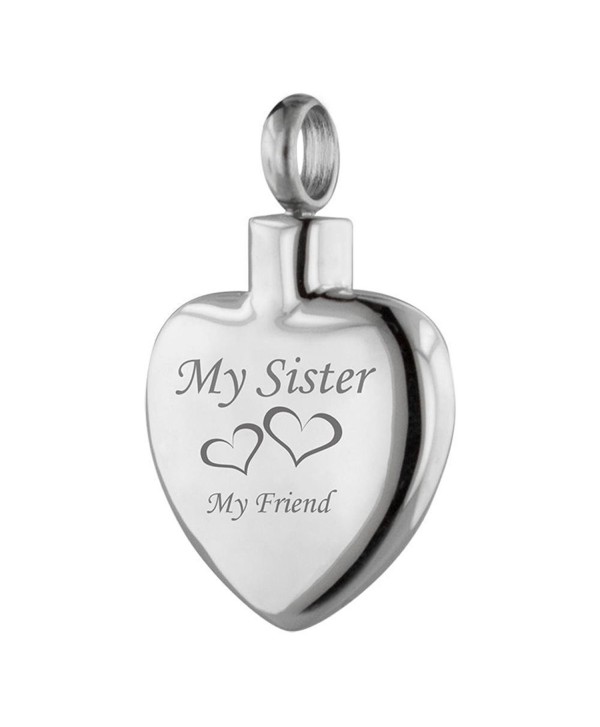 Perfect Memorials My Sister My Friend Heart Stainless Steel Cremation Jewelry - CC11WTBNG5B
