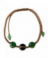 NOVICA Dyed Black and Green Onyx Macrame Shambhala Style Bracelet- Adjustable- 'Protective Tranquility' - CA127W133NH