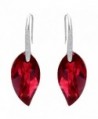 EleQueen 925 Sterling Silver CZ Leaf Dangle Hook Earrings Made with Swarovski Crystals - CB12IDXAXO9