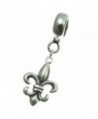 925 Sterling Silver Fleur-de-lis Scout Sign Dangle For European Charm Bracelet - CH11HTPRXYR