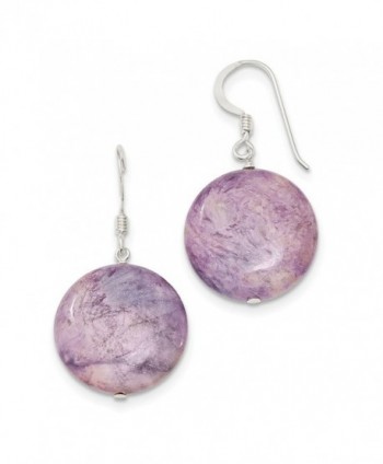 Sterling Silver Shepherd hook Purple Lepidolite Earrings - CL115WUU415
