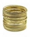 Lux Accessories Women's Multiple Bangle Bracelet Set - Gold - C5128K49KNH
