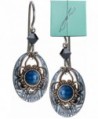 Blue Silver-tone Filigree Hammered Tear Drop Lapis Earrings Flower Crystal Gold-tone Surgical Steel - CH11EXB3UQF