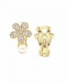 Simulated Earrings Flower Crystal Fashion