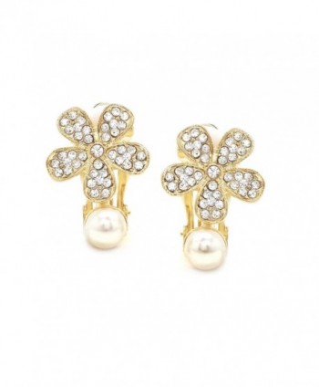 Simulated Earrings Flower Crystal Fashion in Women's Clip-Ons Earrings