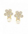 Simulated Earrings Flower Crystal Fashion in Women's Clip-Ons Earrings