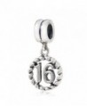 Ollia Sterling Silver Beads European Style Charms Lucky Number Pendant Charm Dangle Charms - 16 - C912DOG0DP5