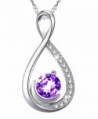 Amethyst Gemstone Birthstone Girlfriend Anniversary - Natural Amethyst Gemstone Love Infinity Necklace - C9189SA8S49