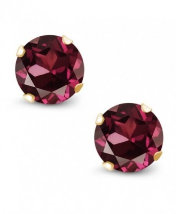 Rhodolite Garnet Plated 4 prong Earrings