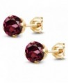 Rhodolite Garnet Plated 4 prong Earrings in Women's Stud Earrings