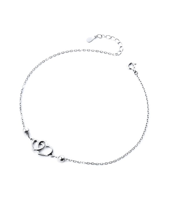 Anklet for Women S925 Sterling Silver Adjustable Foot bracelet - CQ1847U9XU7