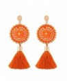 Solememo 7 Colors Handmade Bohemian Tassel Earrings Vintage Ethnic Jewelry Earrings - Orange - CK185HASNWX