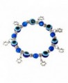 Evil eye Kabbalah stretched bracelet with glass beads- and 5 Magen David / star of David pendants - CW12O7NOE6U