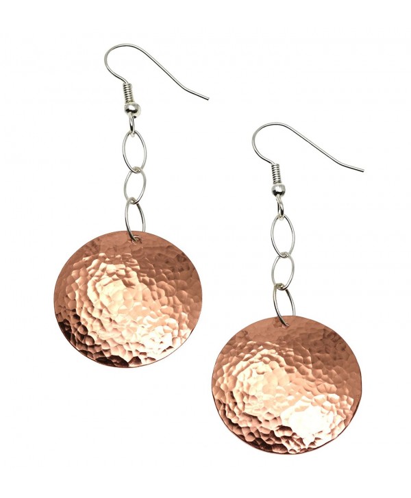 Hammered Copper Disc Earrings By John S Brana Handmade Jewelry Durable Copper Earrings - CS1191A949T