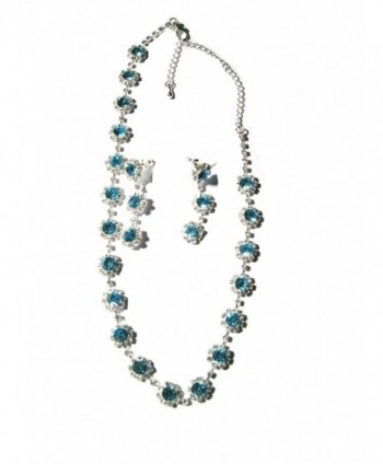 Turqoise Silver Zirconia Necklace Earrings - TURQ SET - CC11XVQE9ZJ