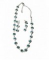 Turqoise Silver Zirconia Necklace Earrings - TURQ SET - CC11XVQE9ZJ