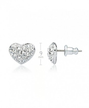 Rhodium Plated Earrings Swarovski Crystals in Women's Stud Earrings