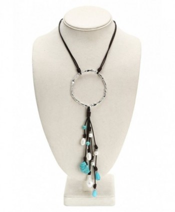 PearlyPearls Freshwater Necklace Turquoise Bohemian in Women's Y-Necklaces