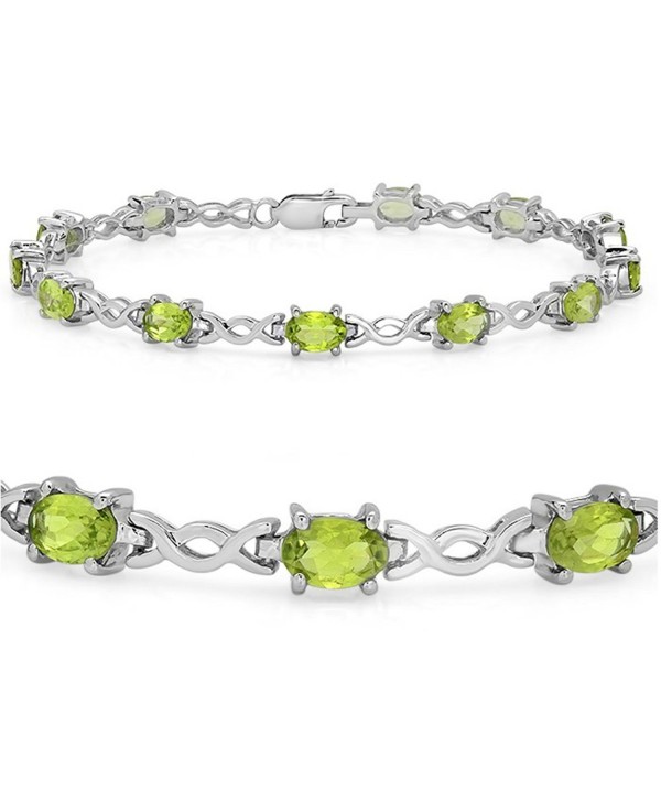 6 ct Peridot Infinity Link Tennis Bracelet in Sterling Silver (7 1/4 inch) - CV11G3PN5UP