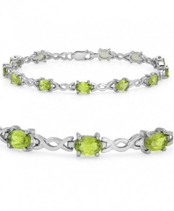 Peridot Infinity Tennis Bracelet Sterling in Women's Tennis Bracelets