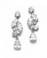 Mariell Dramatic Size Cubic Zirconia Statement Earrings - Glamorous Mosaic Special Occasion Chandeliers - CQ12305QJE9