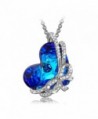 QIANSE "Heart of Ocean" 925 Sterling Silver Necklace Made with Swarovski Crystals - Once in a lifetime gift - CV12O78JBZA