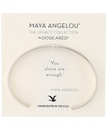 Dogeared Maya Angelou 2.0 "You Alone Are Enough" Thin Engraved Cuff Bracelet - Silver - CV17YUQD53M