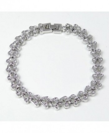 EVER FAITH Silver Tone Bracelet Austrian in Women's Link Bracelets