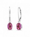 1.90 Ct Oval Pink Mystic Topaz 925 Sterling Silver Women's Earrings - C911L338YB7