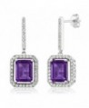 Amethyst Sterling Gemstone Birthstone Earrings - CO11NW86PI5