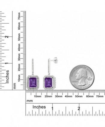 Amethyst Sterling Gemstone Birthstone Earrings in Women's Drop & Dangle Earrings