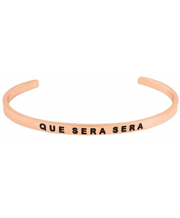 Inspirational WHATEVER Engraved Positive Bracelet - Rose Gold - C31809DDS54