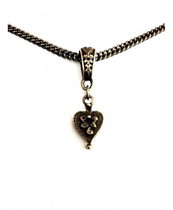 Vintage Heart Bronze Necklace - 8th Wedding Anniversary / Birthday - Wrapped & Gift Boxed - CU11BSA9XI7