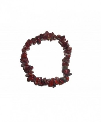 1pc Natural Healing Crystal Red Brecciated Jasper Chip Gemstone 7 Inch Stretch Bracelet - CA110RRKFIZ