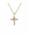 Simple Religious Cross Necklace 18K Gold Plated pendants For Men and Women - CZ12N1MC5BL