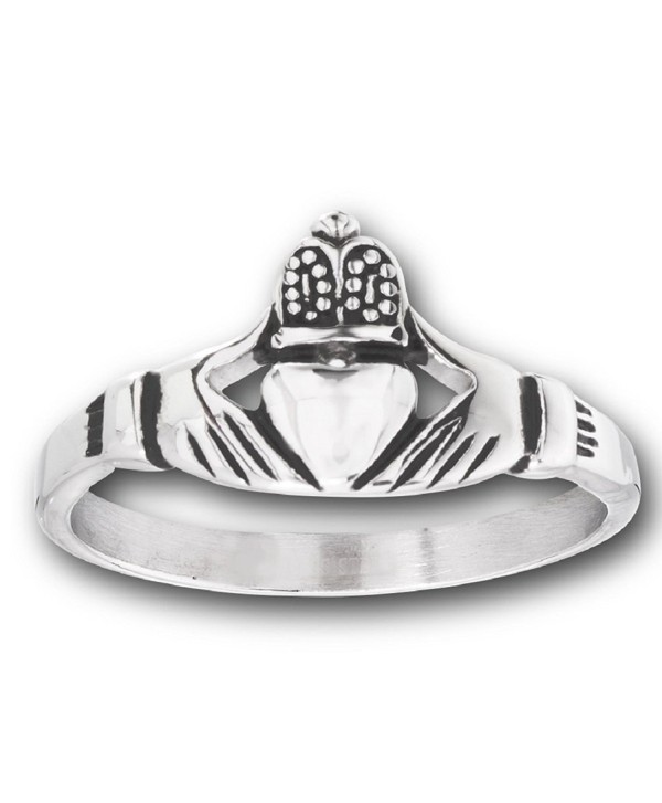 316L Stainless Steel Friendship Love Loyalty Claddagh Celtic Ring - CQ11EL0OD19