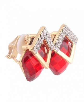 Grace Jun Rhinestone Earrings Piercing in Women's Clip-Ons Earrings