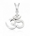 925 Sterling Silver Yoga Om Ohm Pendant Necklace 18" for Women - C7126QWT6NT